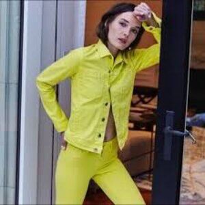 L'agence Celine Denim Jacket in Citron